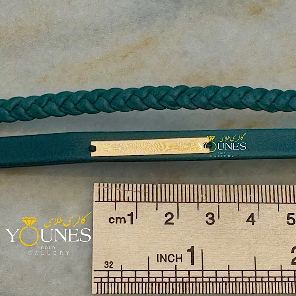 دستبند چرم L222 طلا لیزری